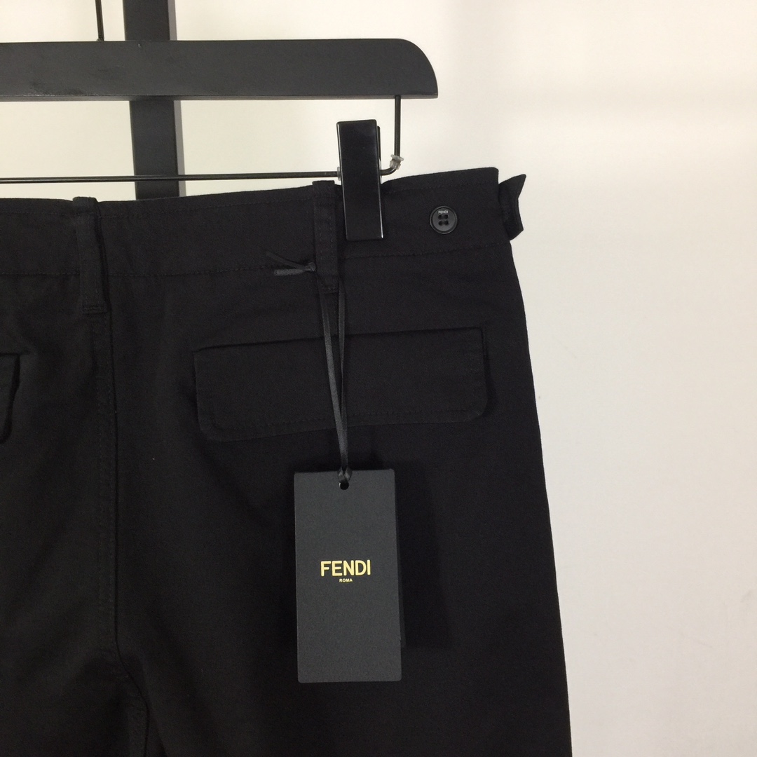 Fendi Black Wide Leg Cargo Pant  - DesignerGu