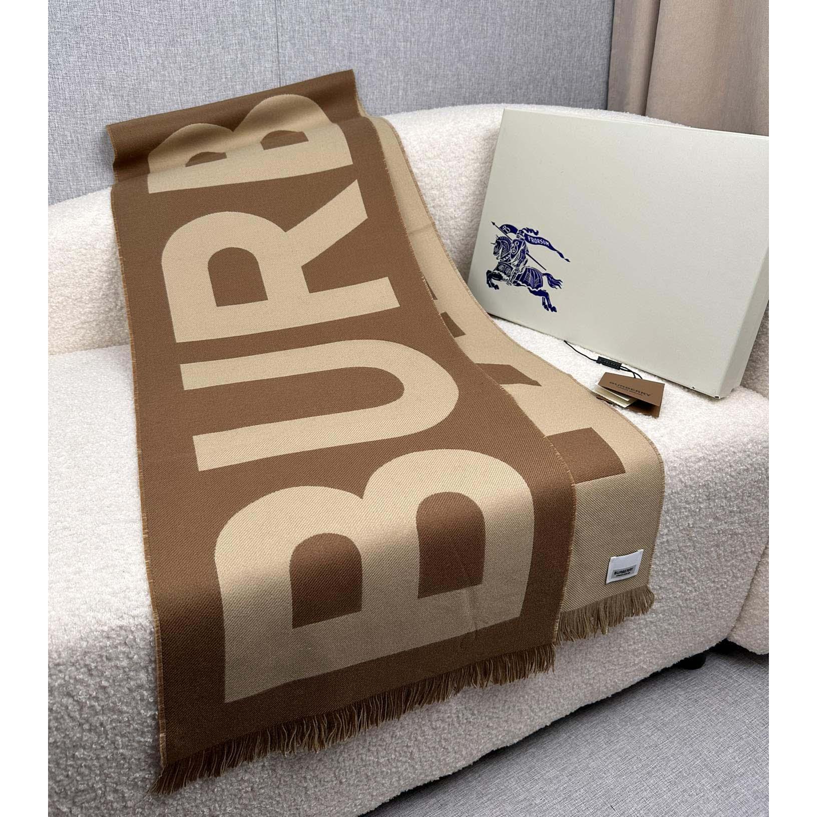 Burberry Logo Wool Jacquard Scarf - DesignerGu