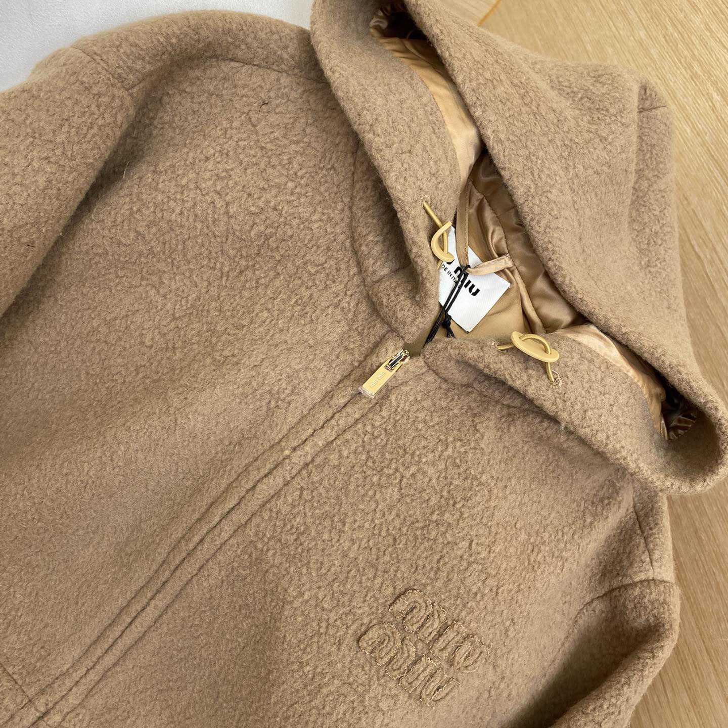 Miu Miu Brown Hooded Casual Jacket - DesignerGu