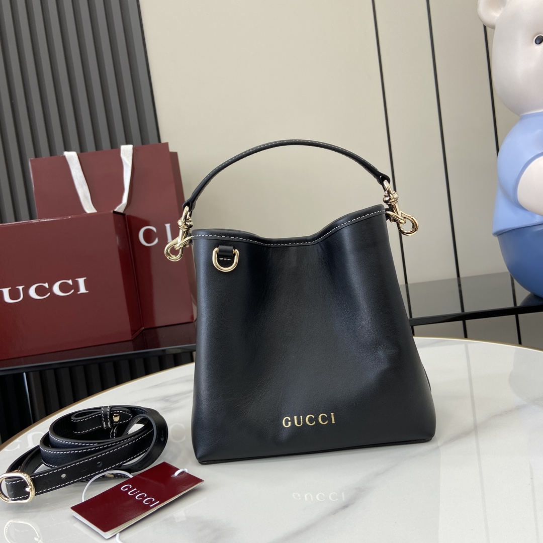 Gucci GG Emblem Mini Bucket Bag  - DesignerGu