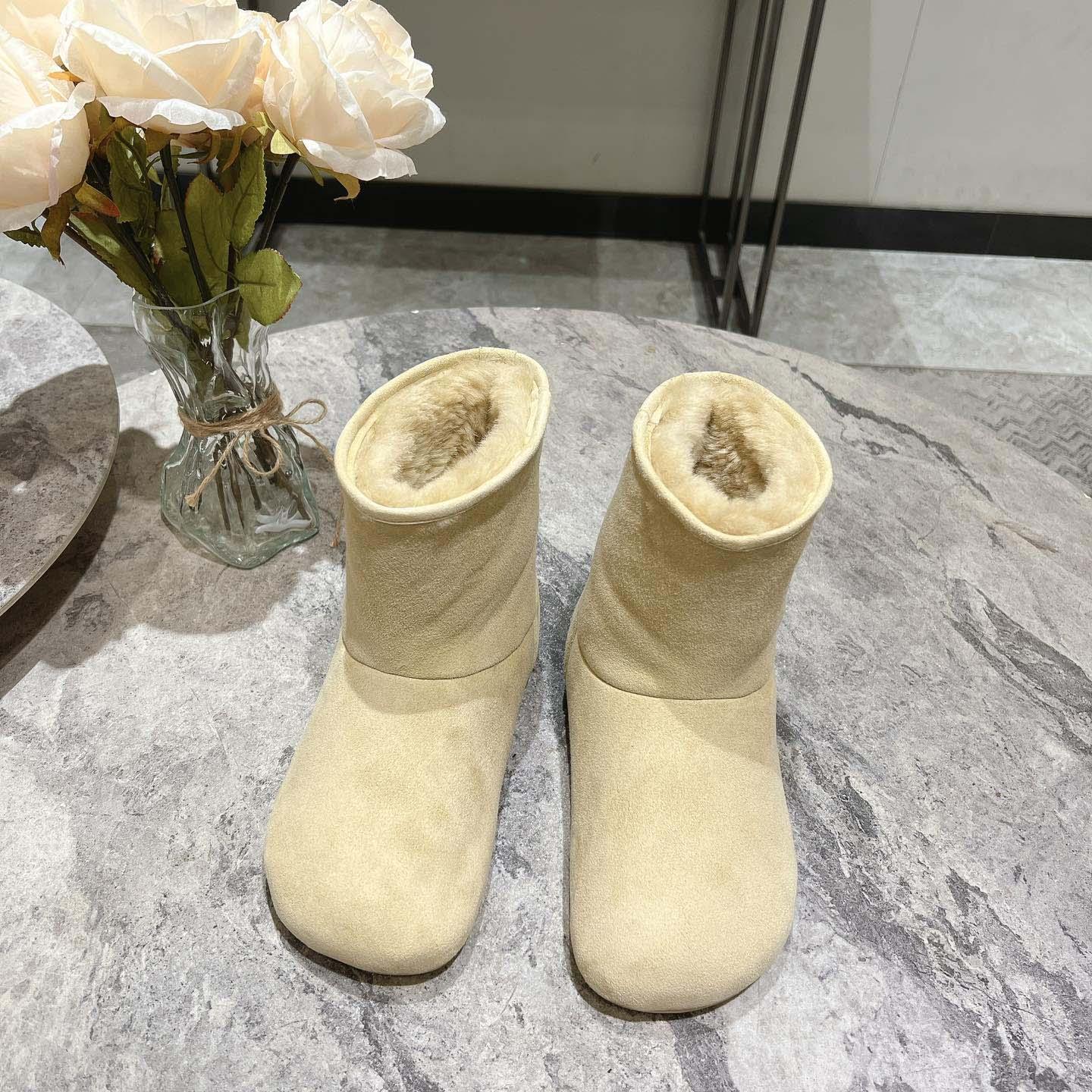 Loewe Lago Boot In Suede And Shearling - DesignerGu