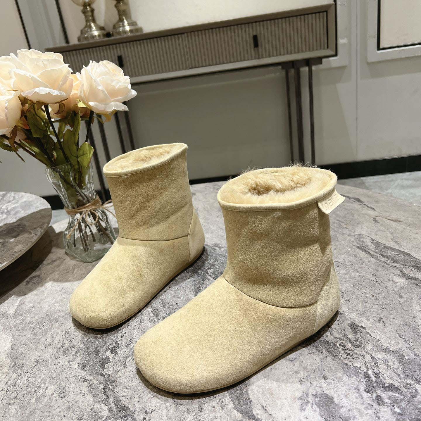 Loewe Lago Boot In Suede And Shearling - DesignerGu