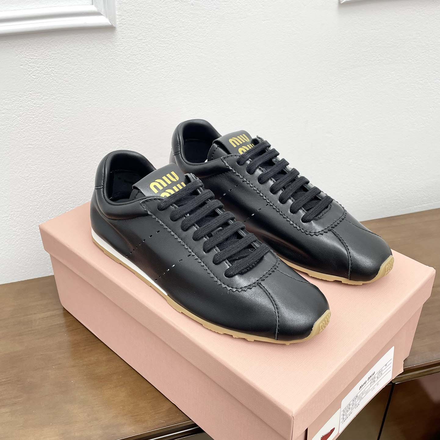 Miu Miu Plume Nappa Leather Sneakers - DesignerGu