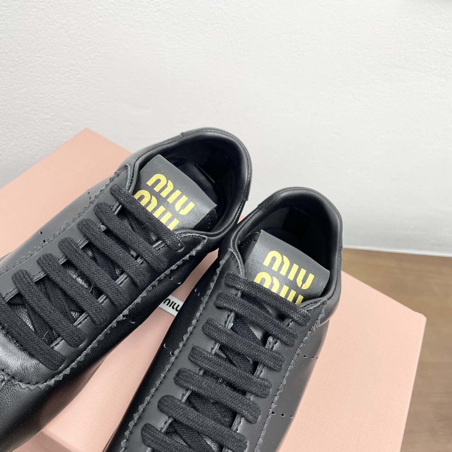 Miu Miu Plume Nappa Leather Sneakers - DesignerGu