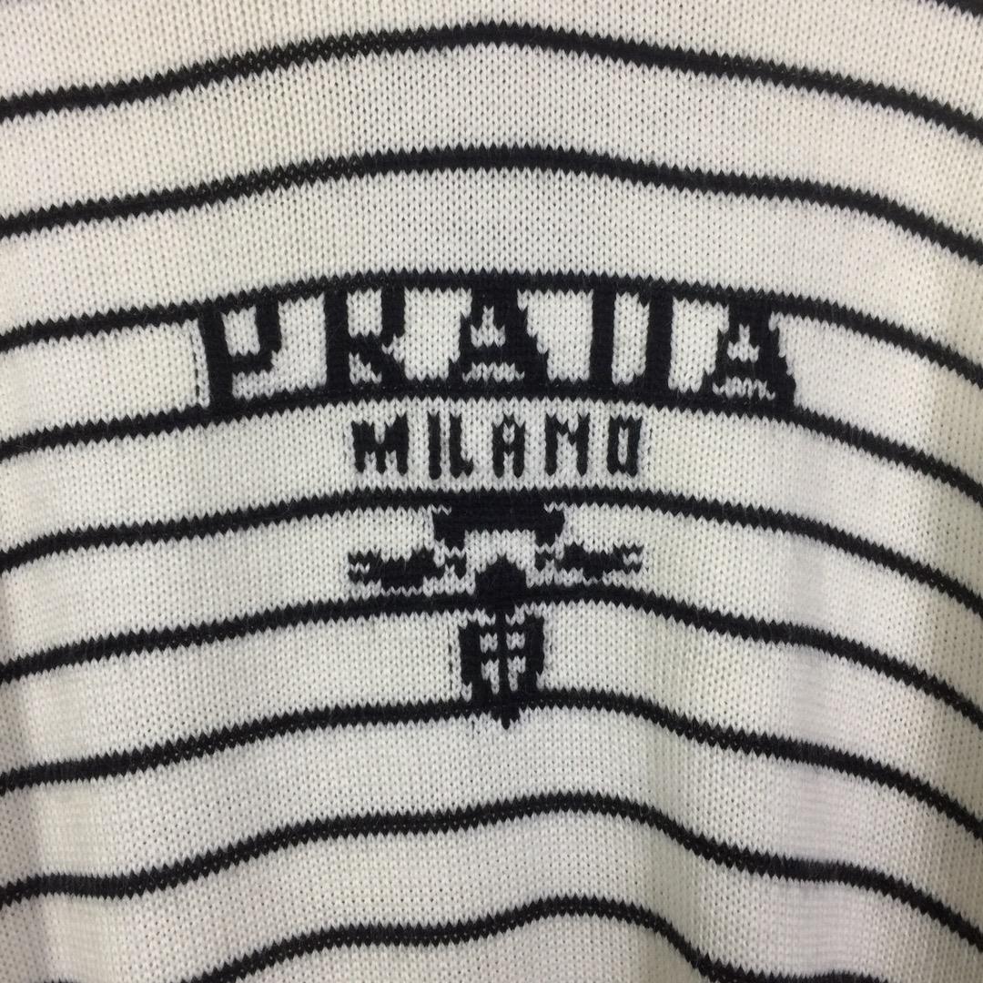 Prada Intarsia-logo Striped Cashmere Jumper - DesignerGu