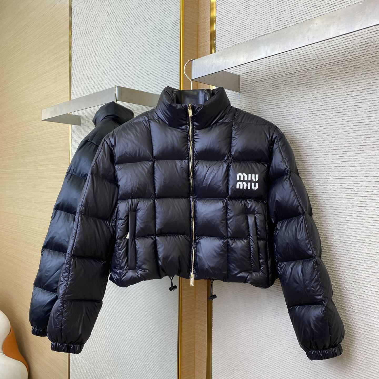 Miu Miu Cropped Down Jacket 'Black' - DesignerGu