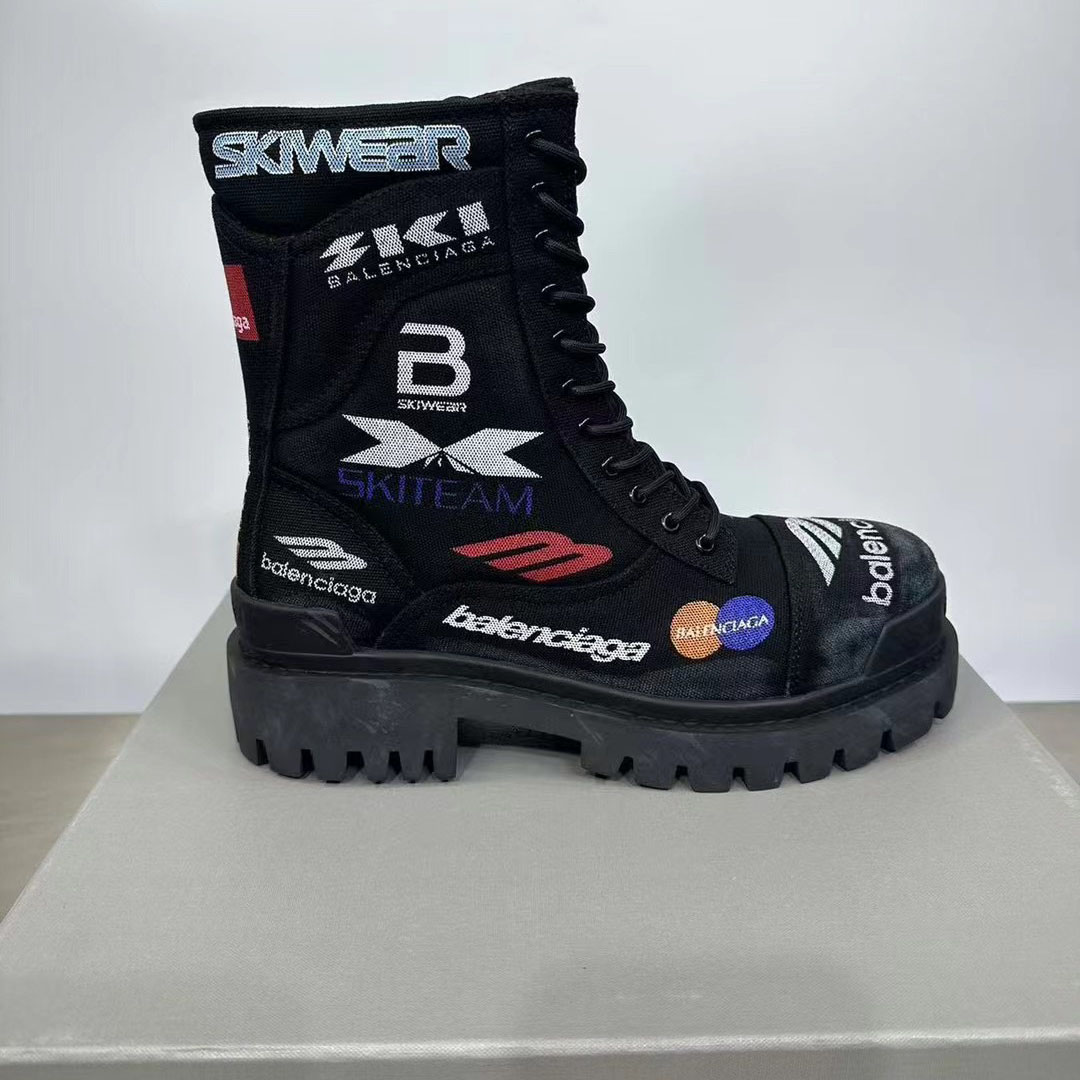 Balenciaga Combat Strike 20mm Boot In Black - DesignerGu