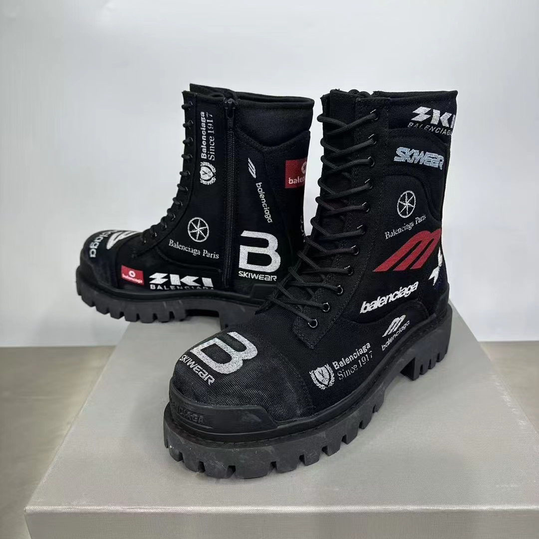 Balenciaga Combat Strike 20mm Boot In Black - DesignerGu