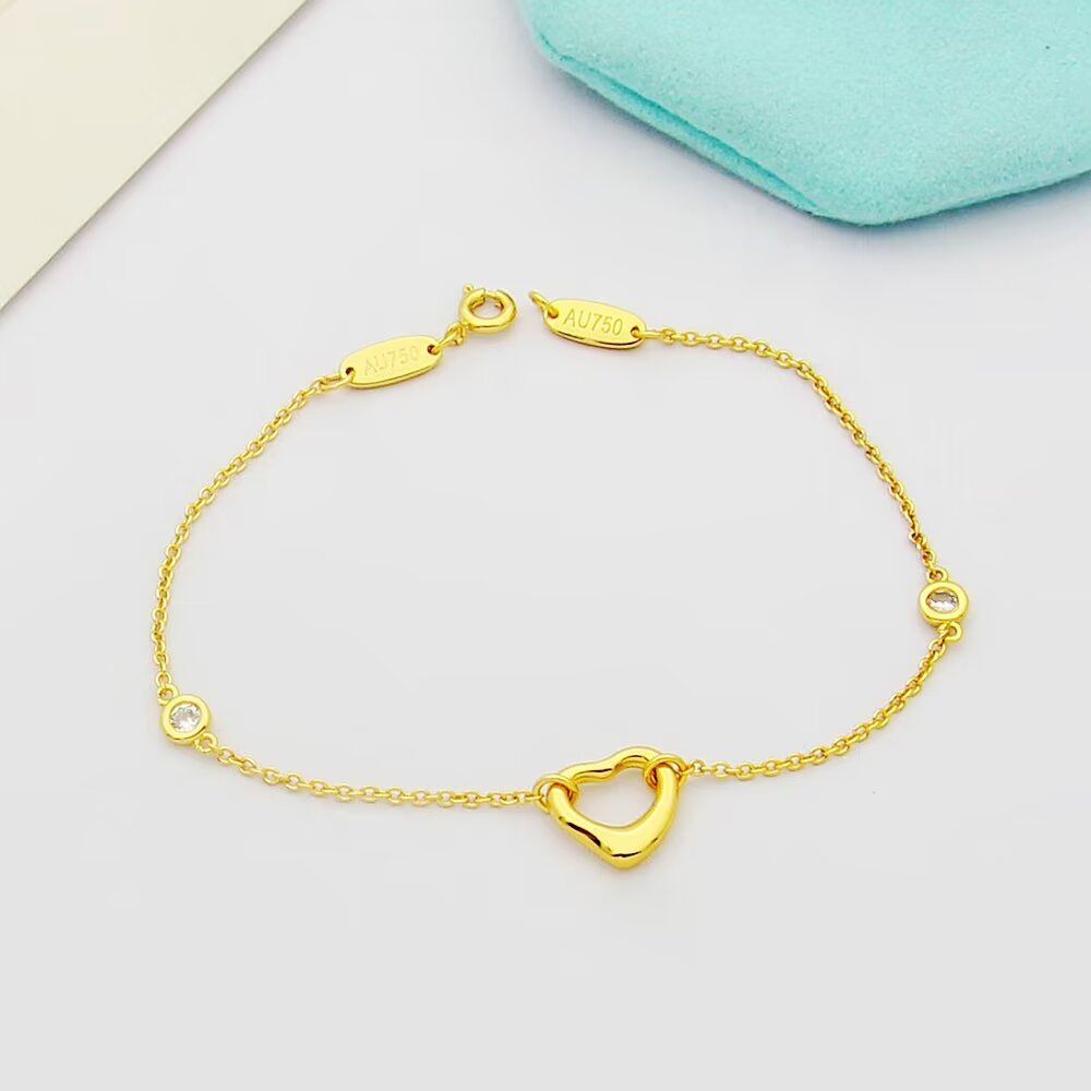 Tiffany & Co. Elsa Peretti® Diamonds by the Yard® Open Heart Bracelet - DesignerGu