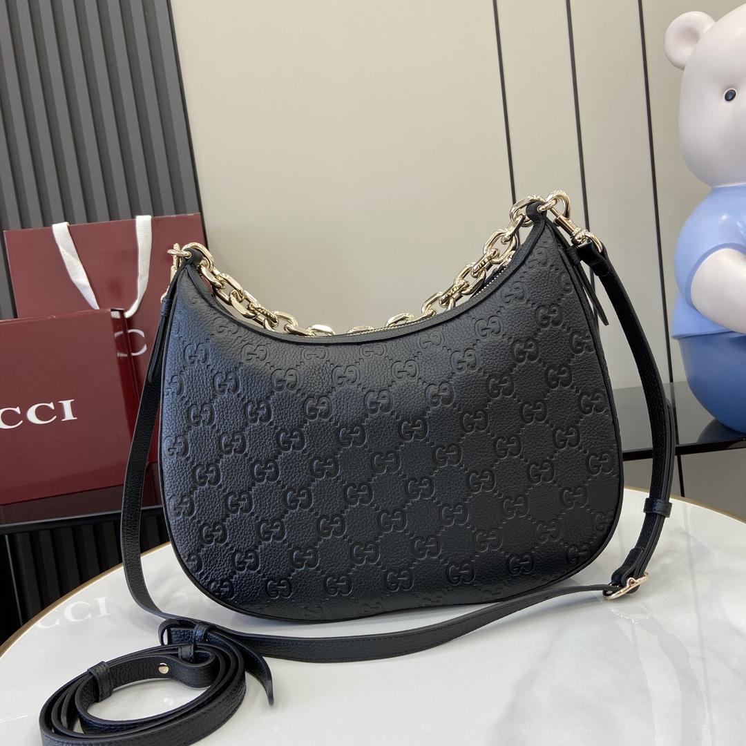 Gucci GG Emblem Medium Shoulder Bag - DesignerGu