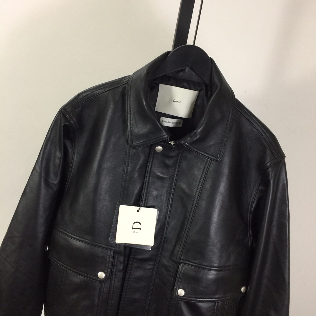 Dunst Relaxed Fit Leather Jacket - DesignerGu