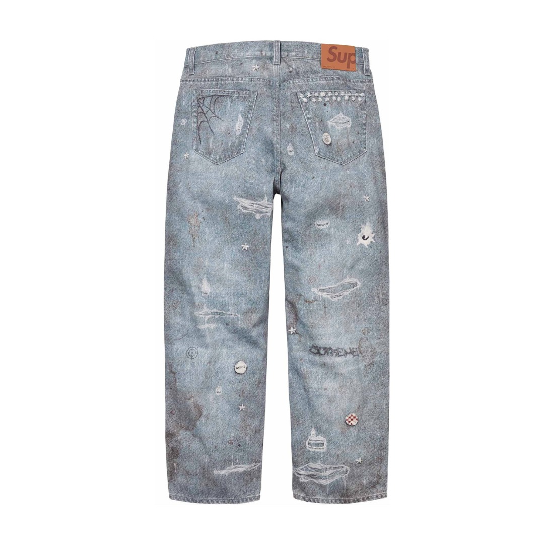 Supreme HJR Trompe L'oeil Loose Fit Jean 'Blue' - DesignerGu