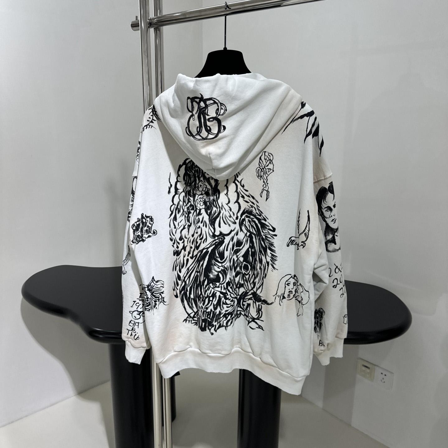 Balenciaga Medium Fit Zip-Up Hoodie - DesignerGu