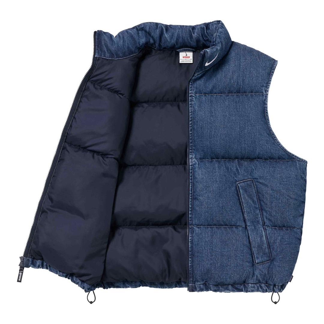 Supreme x Nike Denim Puffer Vest - DesignerGu