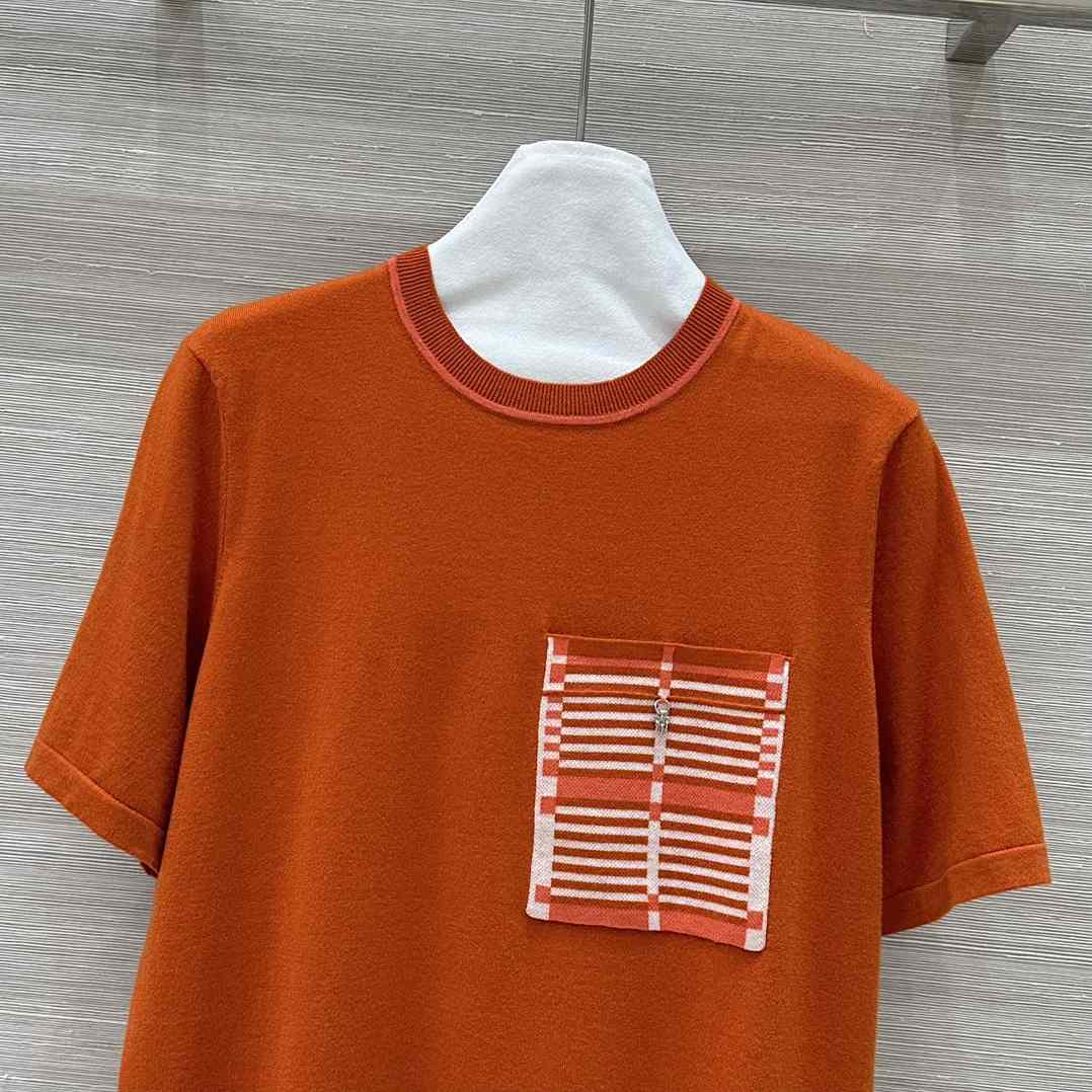 Hermes Short-sleeve Sweater With Pocket - DesignerGu