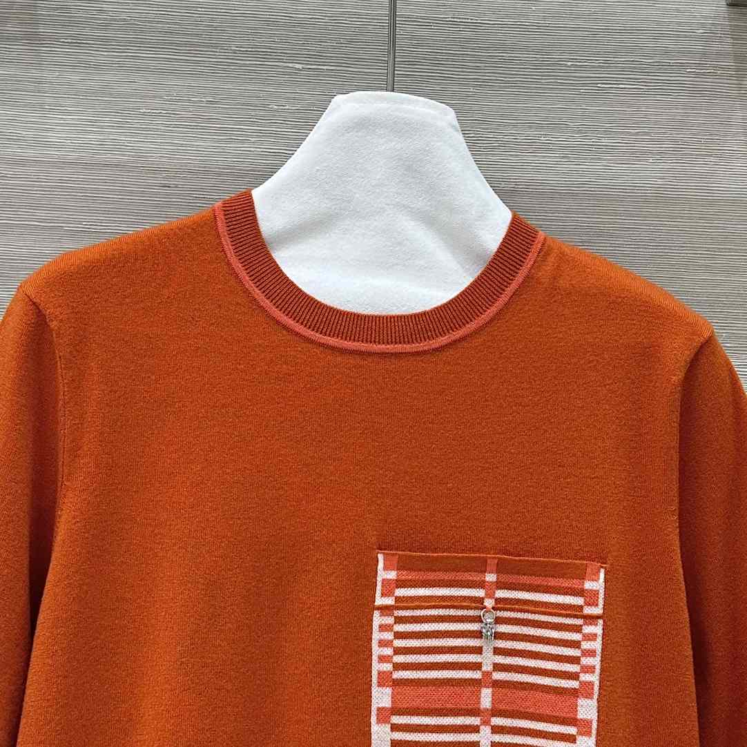 Hermes Short-sleeve Sweater With Pocket - DesignerGu