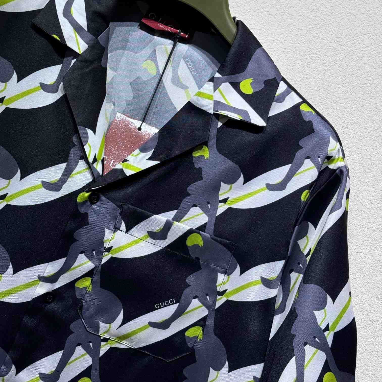 Gucci Printed Silk Bowling Shirt - DesignerGu