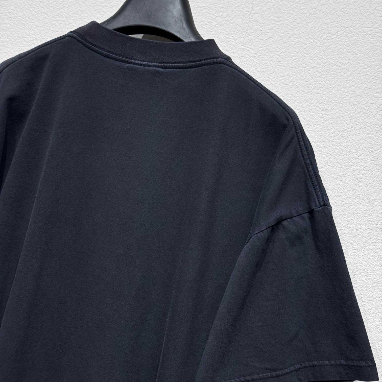 Balenciaga Getaria T-Shirt Oversize Fit In Washed Black Tubular Jersey - DesignerGu