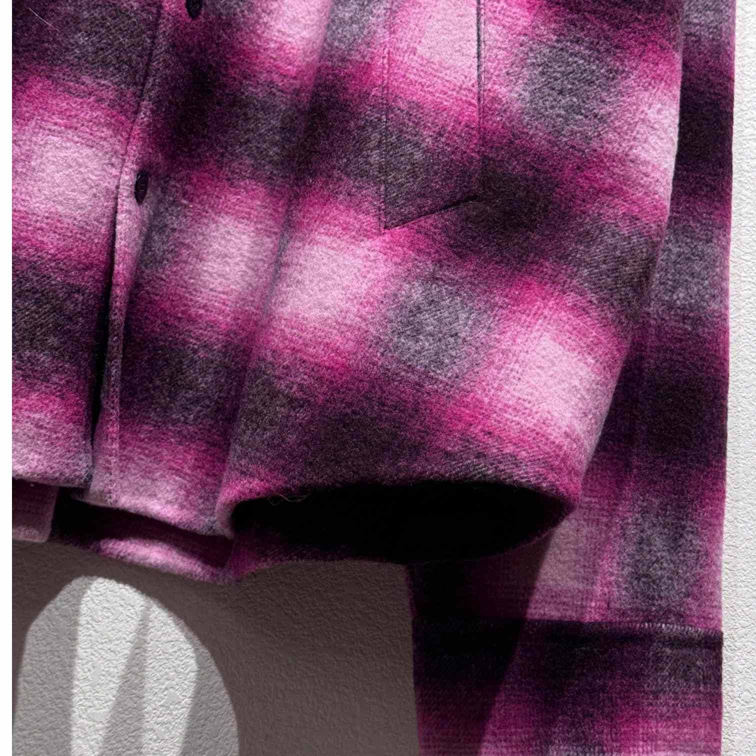 Balenciaga Padded Shirt In Pink And Black Check Flannel - DesignerGu