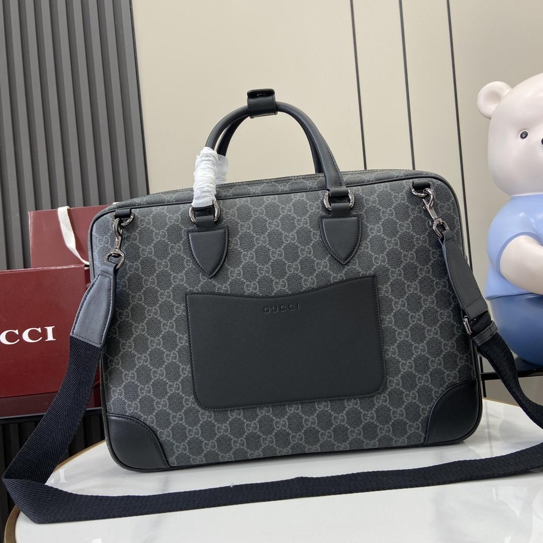 Gucci GG Emblem Medium Briefcase - DesignerGu