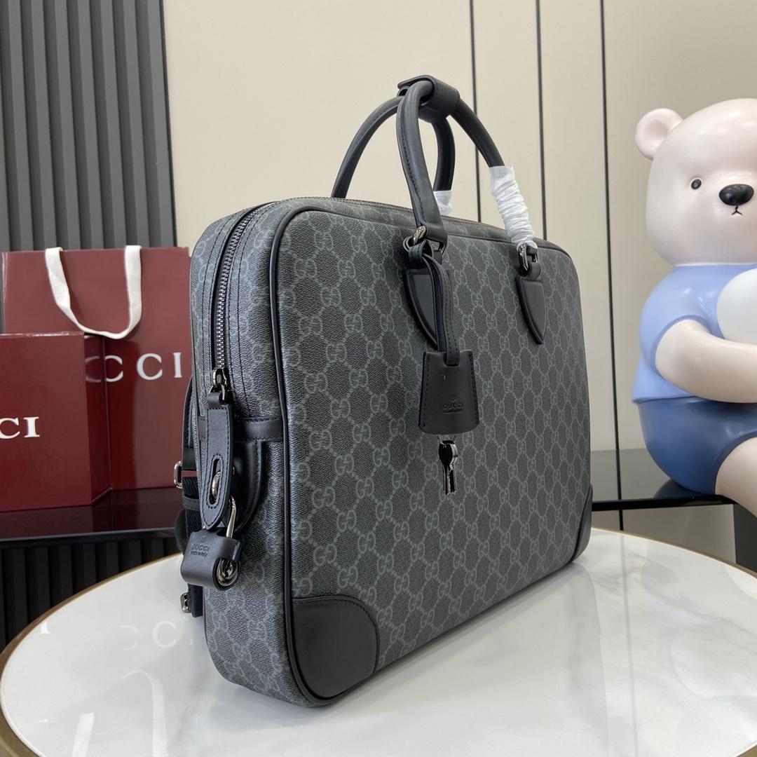 Gucci GG Emblem Medium Briefcase - DesignerGu