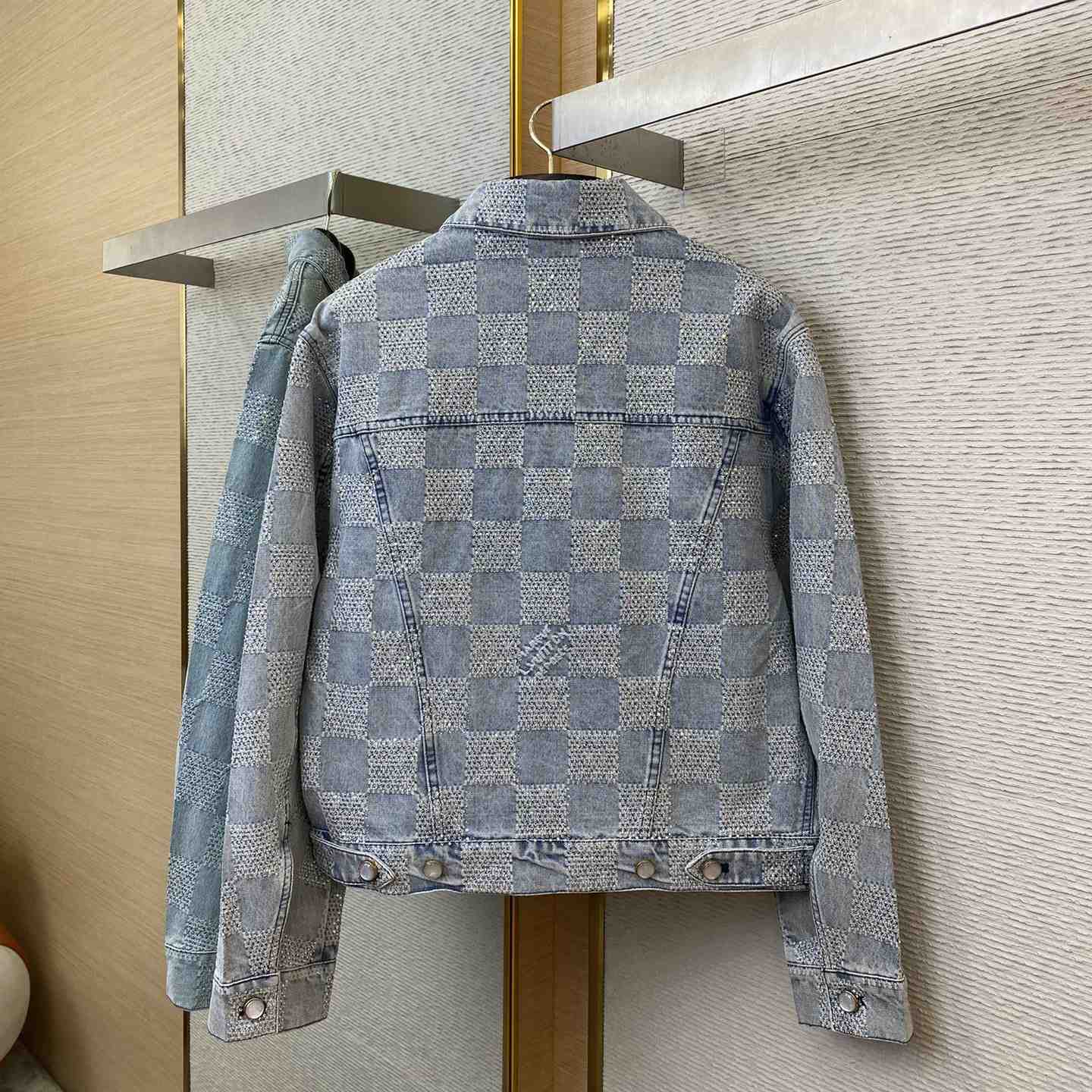 Louis Vuitton Damier Denim Jacket With Crystal - DesignerGu