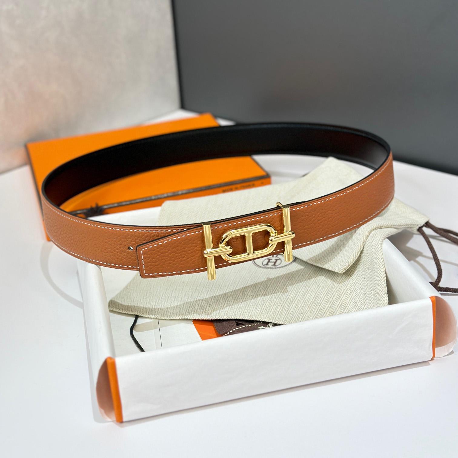 Hermes Ancre Buckle & Reversible Leather Strap 32mm - DesignerGu