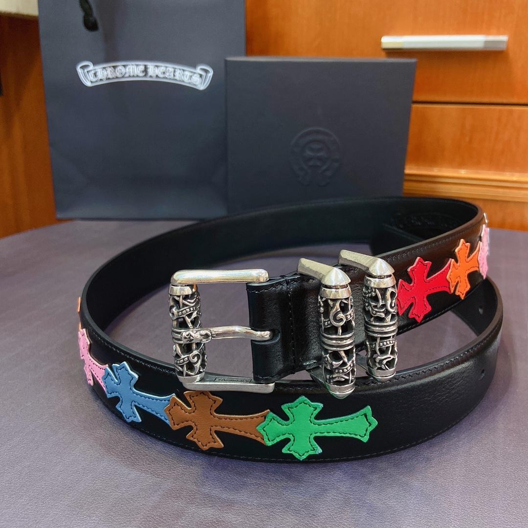 Chrome Hearts Leather Belt   38MM - DesignerGu