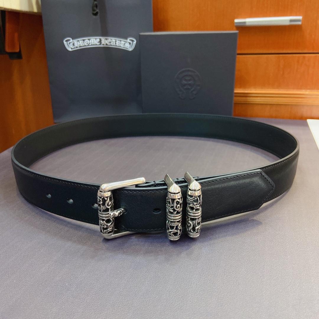 Chrome Hearts Leather Belt   38MM - DesignerGu