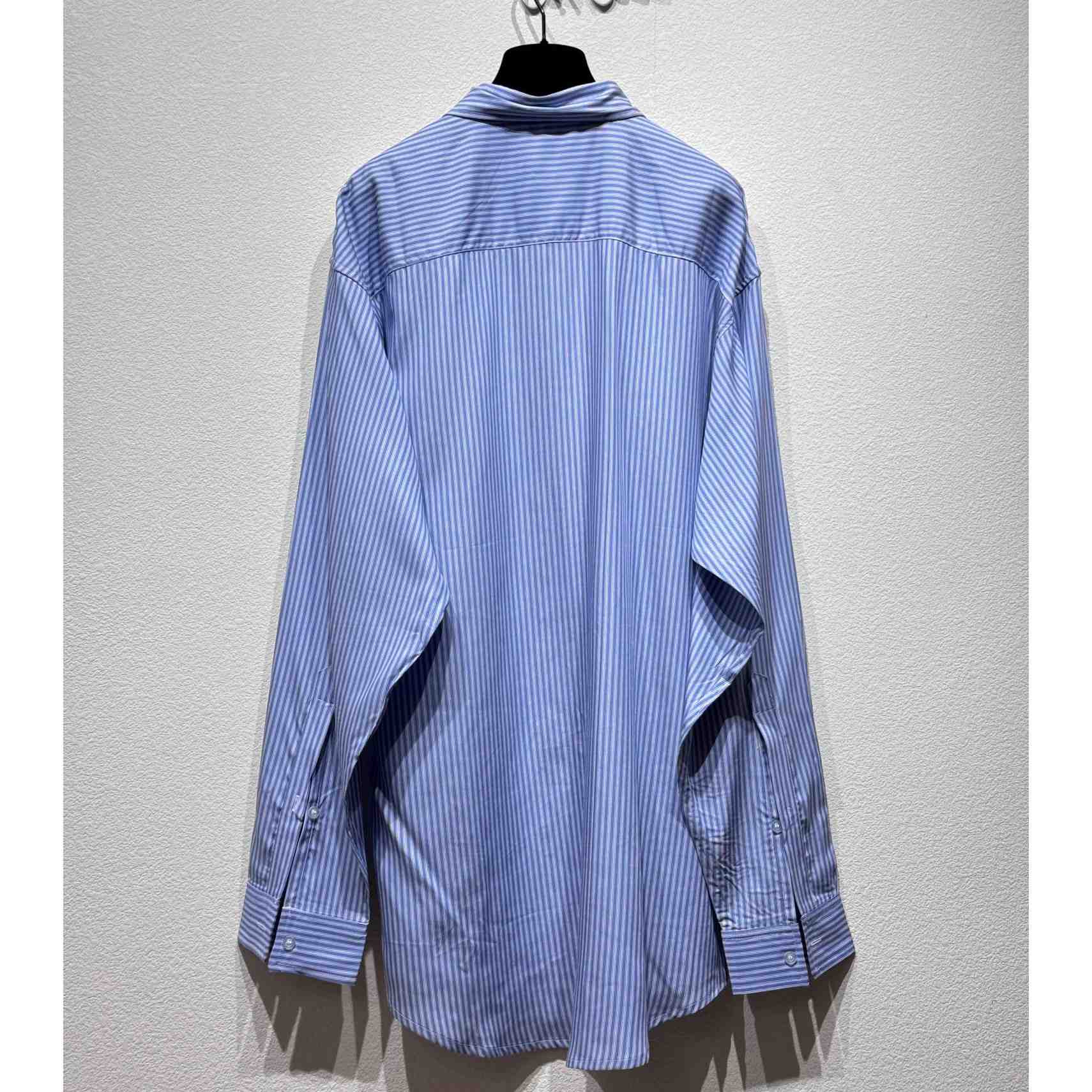 Balenciaga Fluid Shirt In Blue And White - DesignerGu