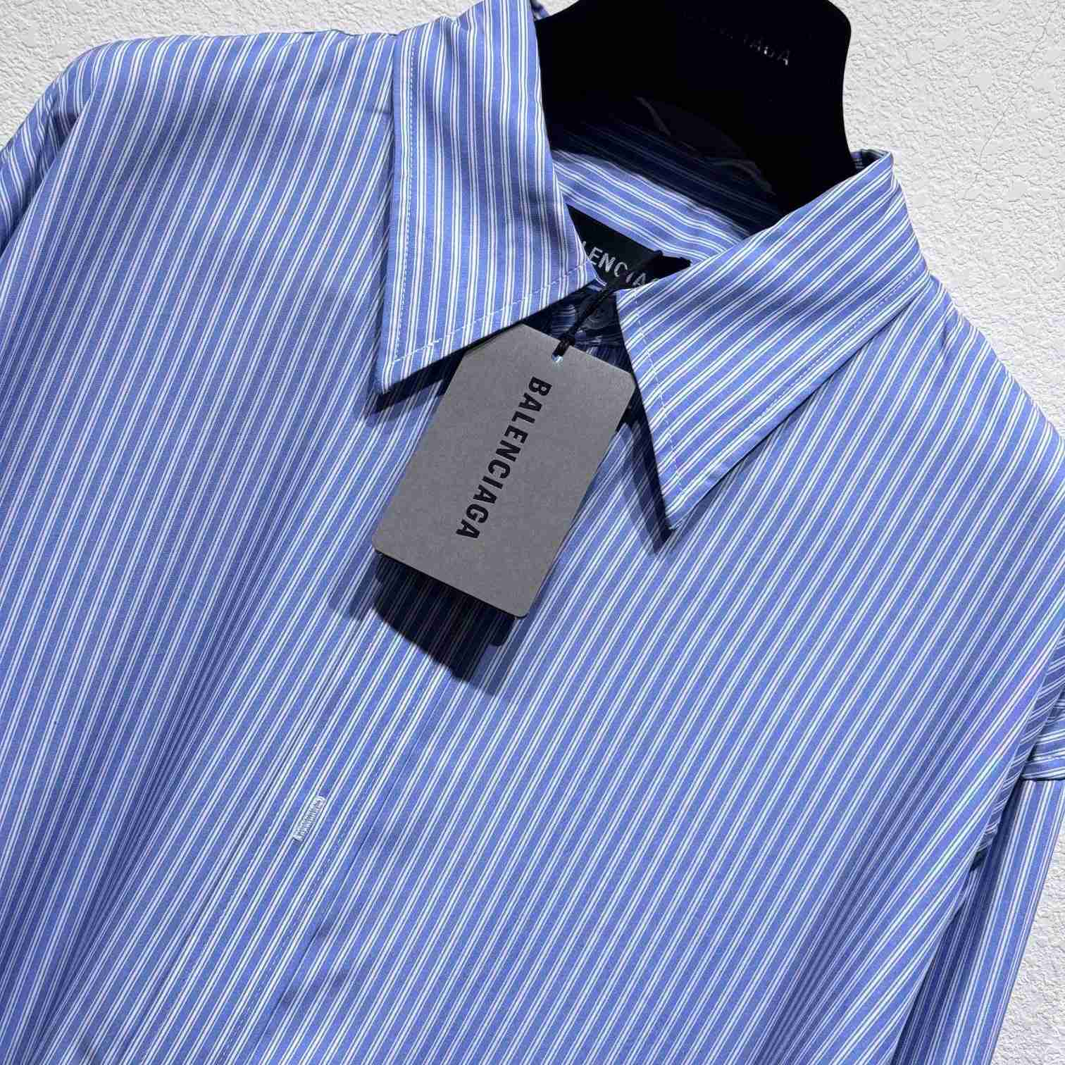 Balenciaga Fluid Shirt In Blue And White - DesignerGu