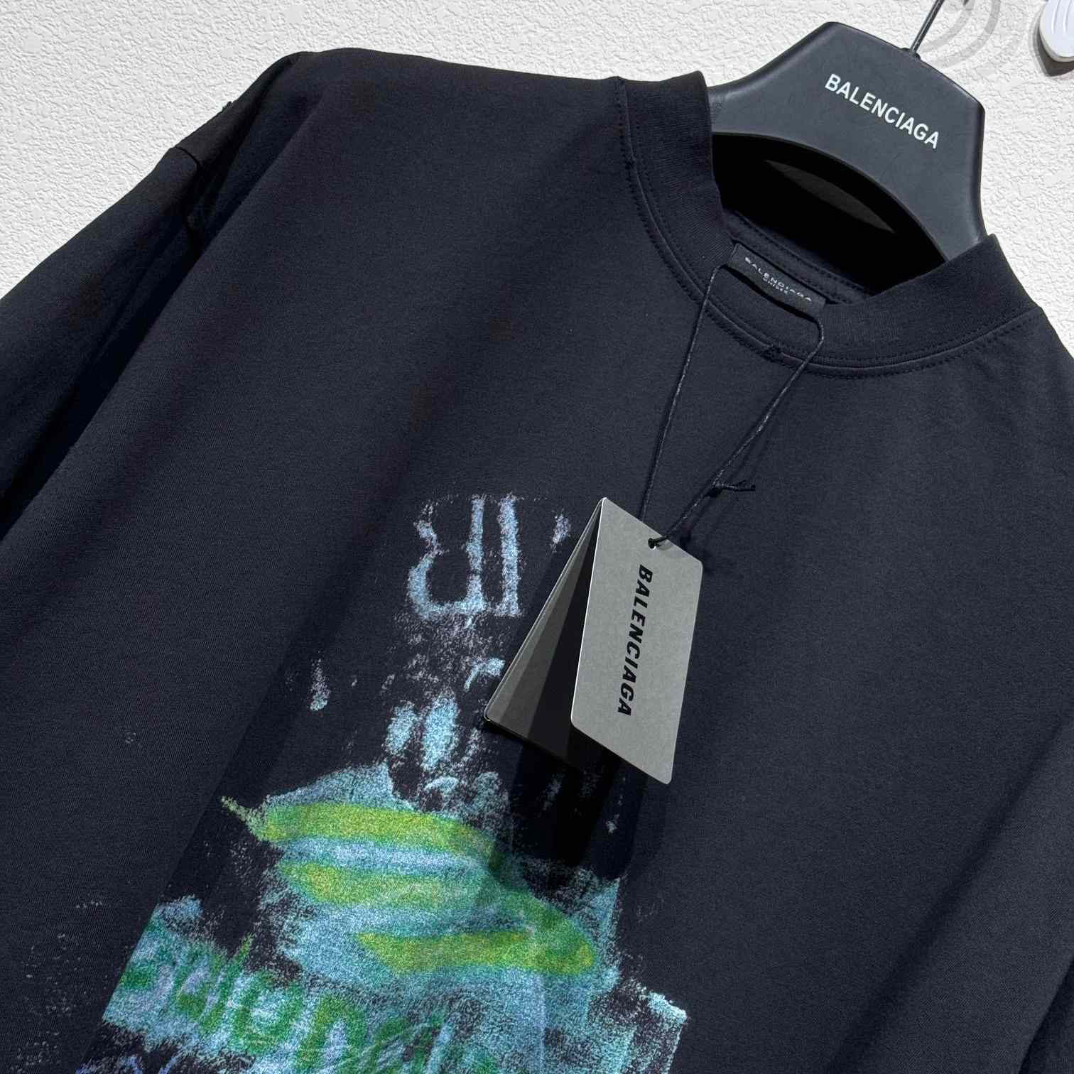 Balenciaga DIY Imprint T-Shirt In Washed Black Vintage Jersey - DesignerGu