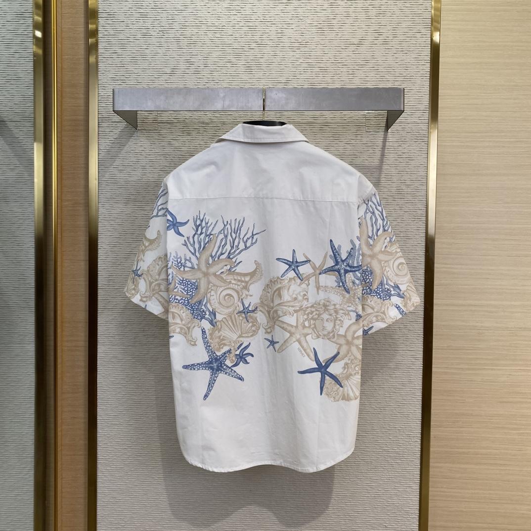 Versace Barocco Sea Cotton Shirt - DesignerGu