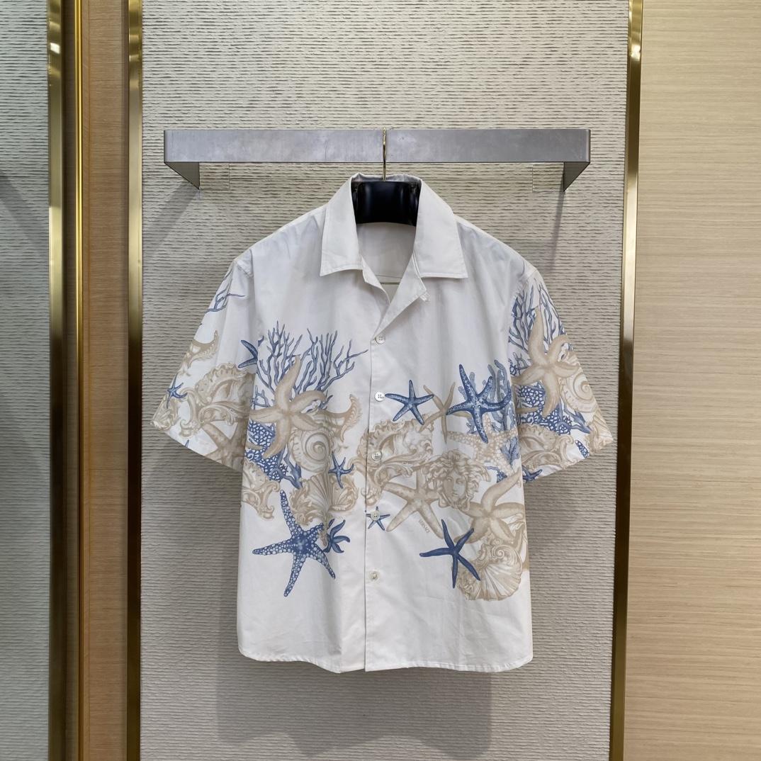 Versace Barocco Sea Cotton Shirt - DesignerGu