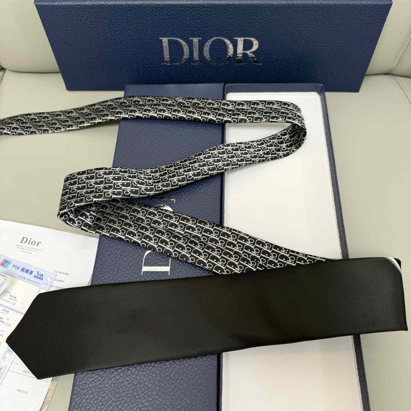 Dior Striped Dior Oblique Tie - DesignerGu