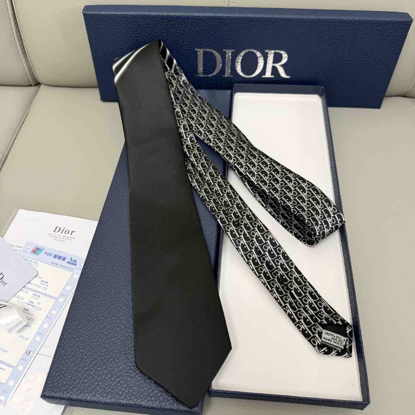 Dior Striped Dior Oblique Tie - DesignerGu