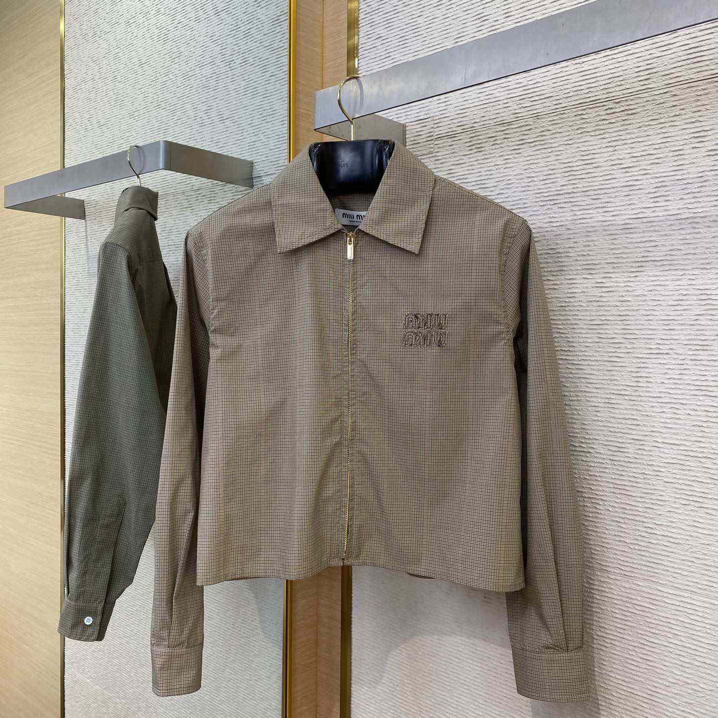 Miu Miu Technical Check Shirt - DesignerGu