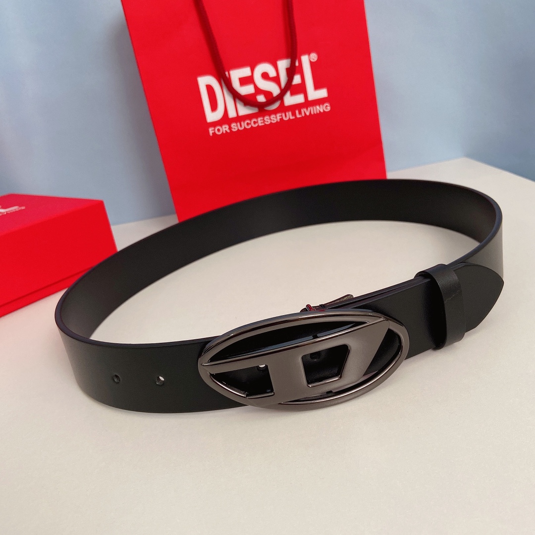 Diesel Black B-1dr Belt   4cm - DesignerGu