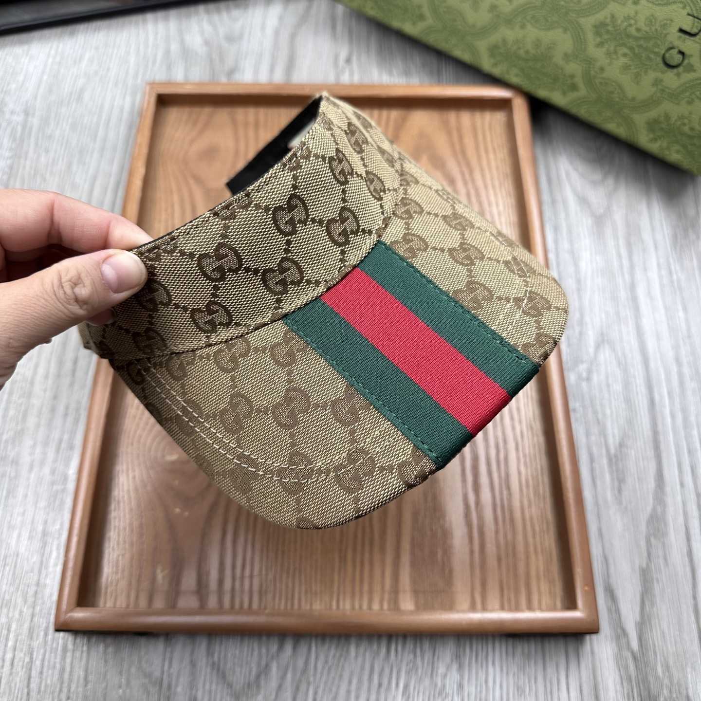 Gucci Original GG Canvas Visor With Web - DesignerGu