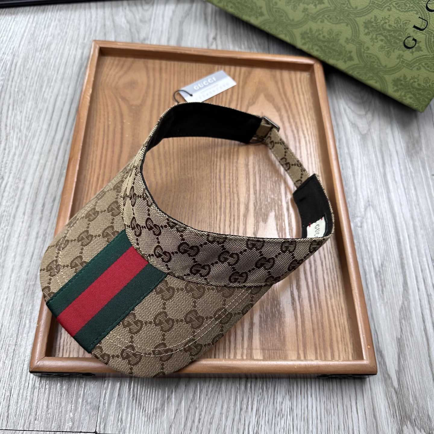 Gucci Original GG Canvas Visor With Web - DesignerGu