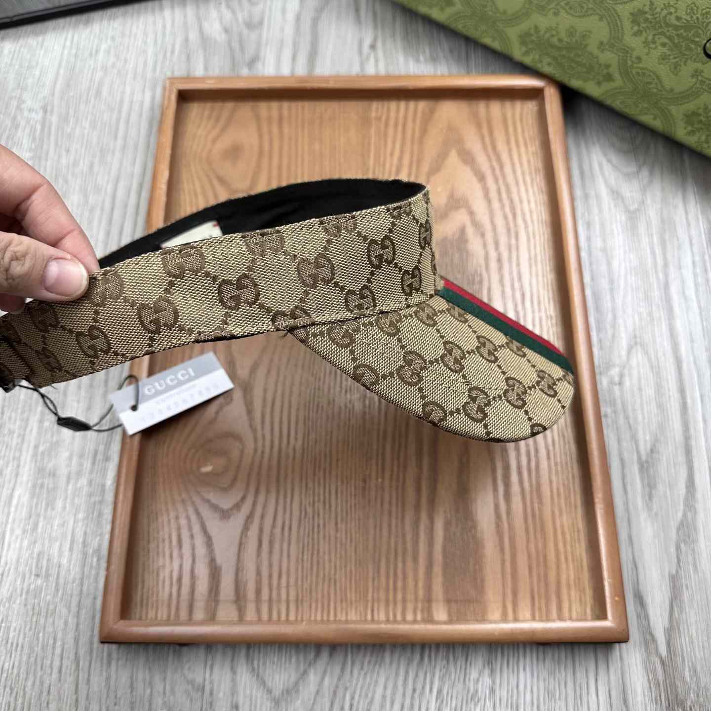 Gucci Original GG Canvas Visor With Web - DesignerGu