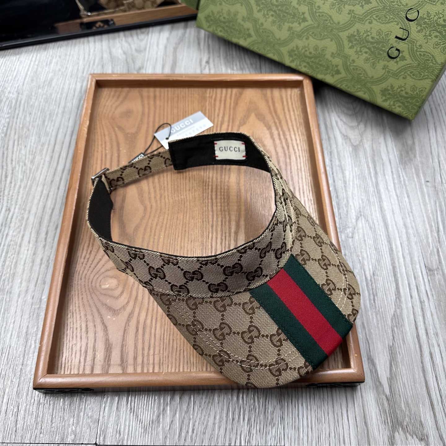 Gucci Original GG Canvas Visor With Web - DesignerGu