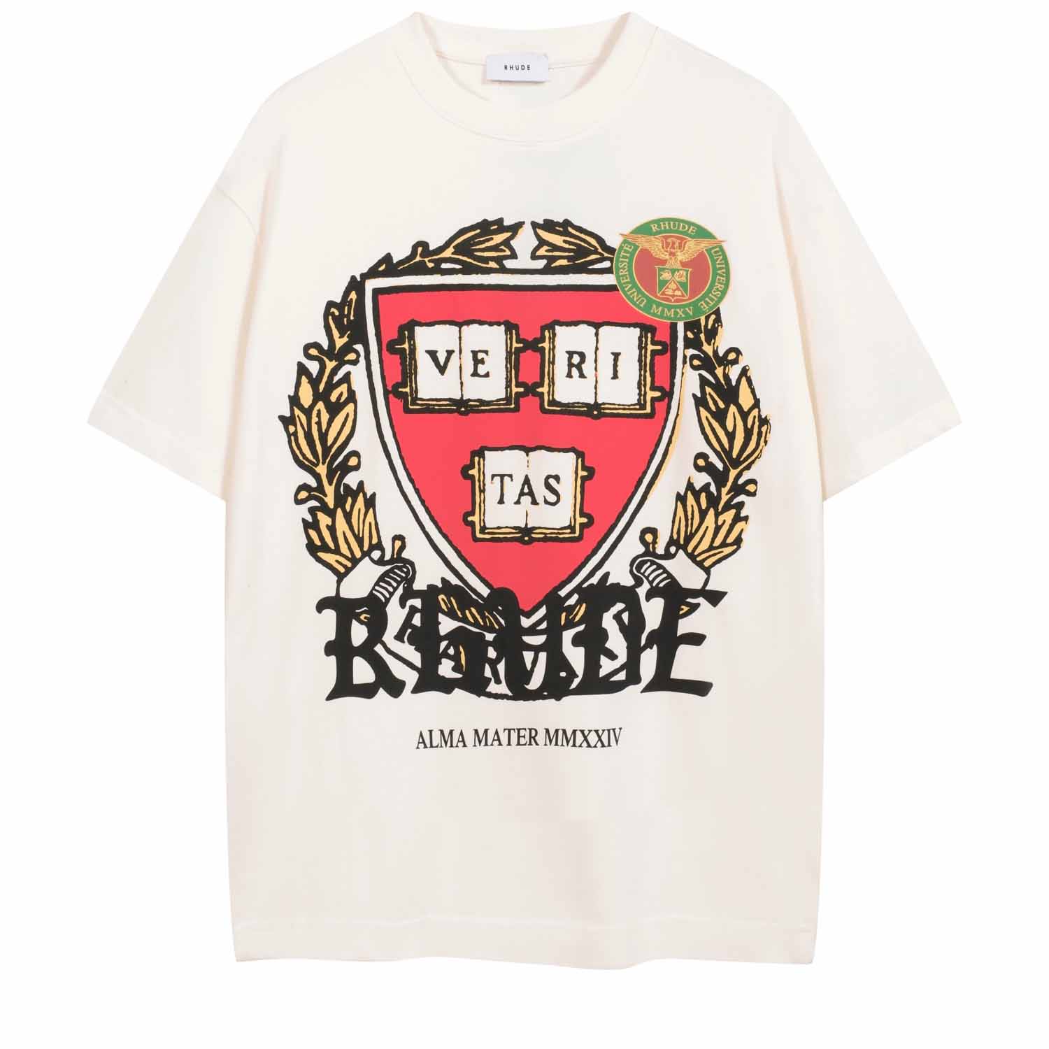 Rhude Runway Plaque T-Shirt 'Vintage White'  - DesignerGu