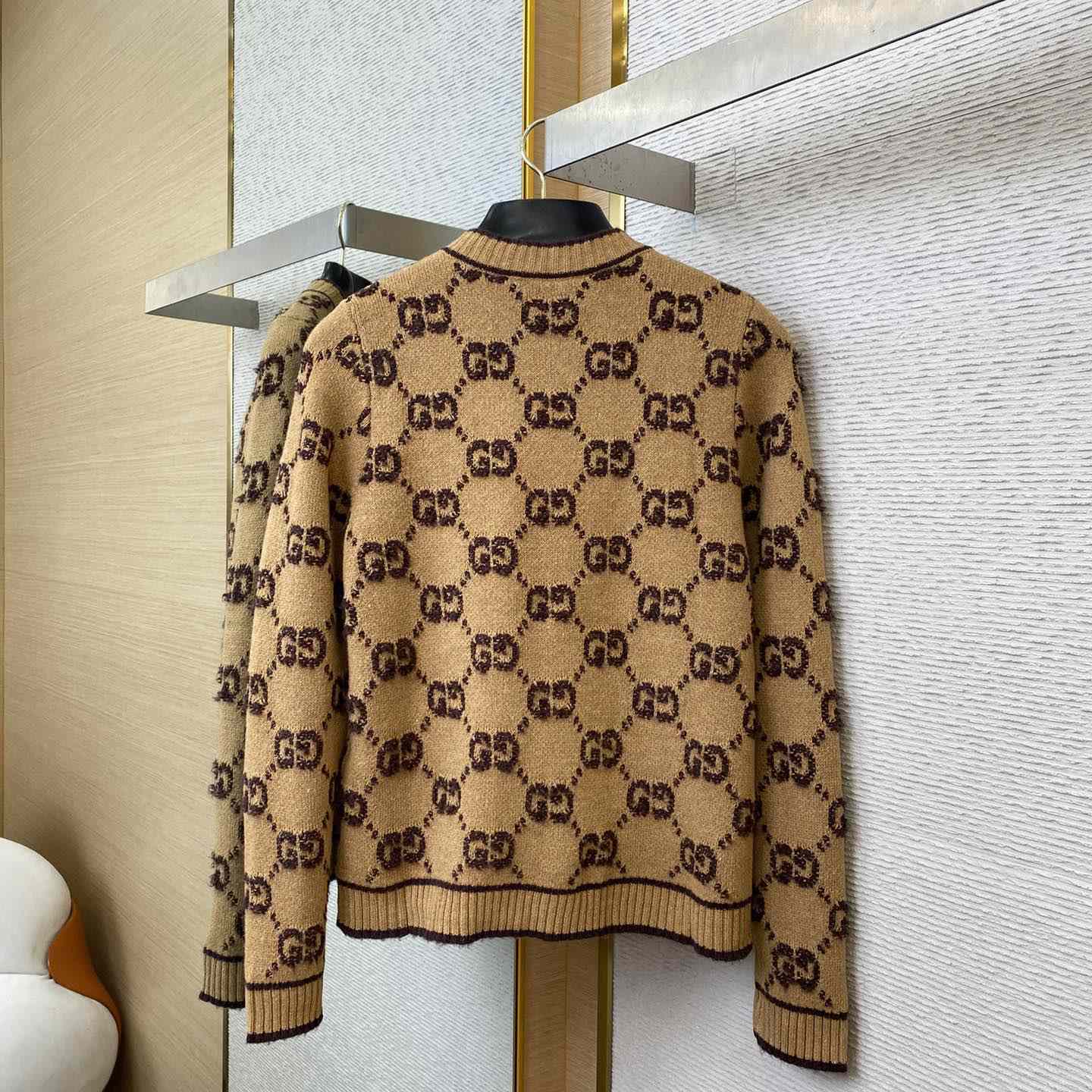 Gucci GG Wool Bouclé Jacquard Cardigan - DesignerGu