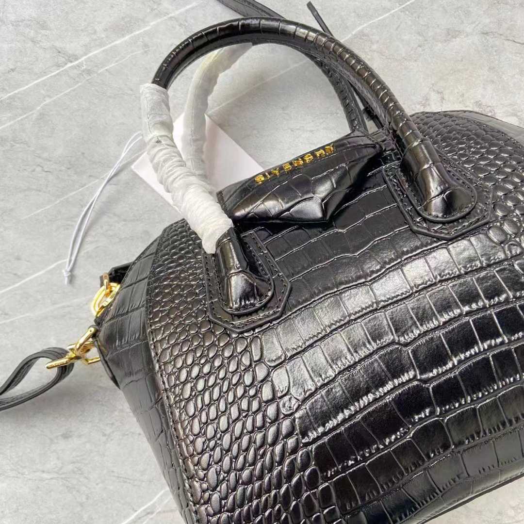 Givenchy Mini Antigona Bag In Crocodile Effect Leather - DesignerGu