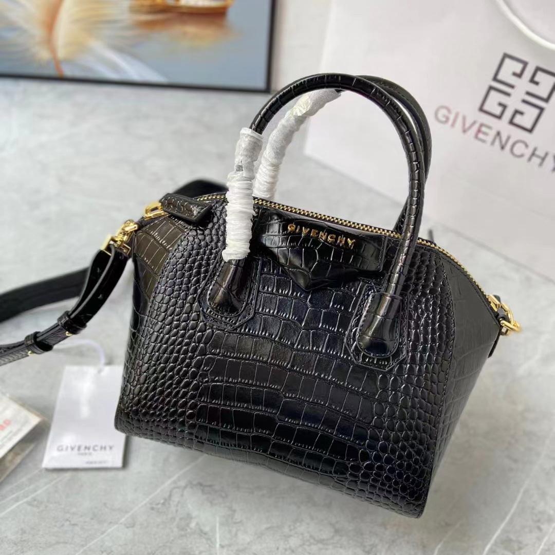 Givenchy Mini Antigona Bag In Crocodile Effect Leather - DesignerGu