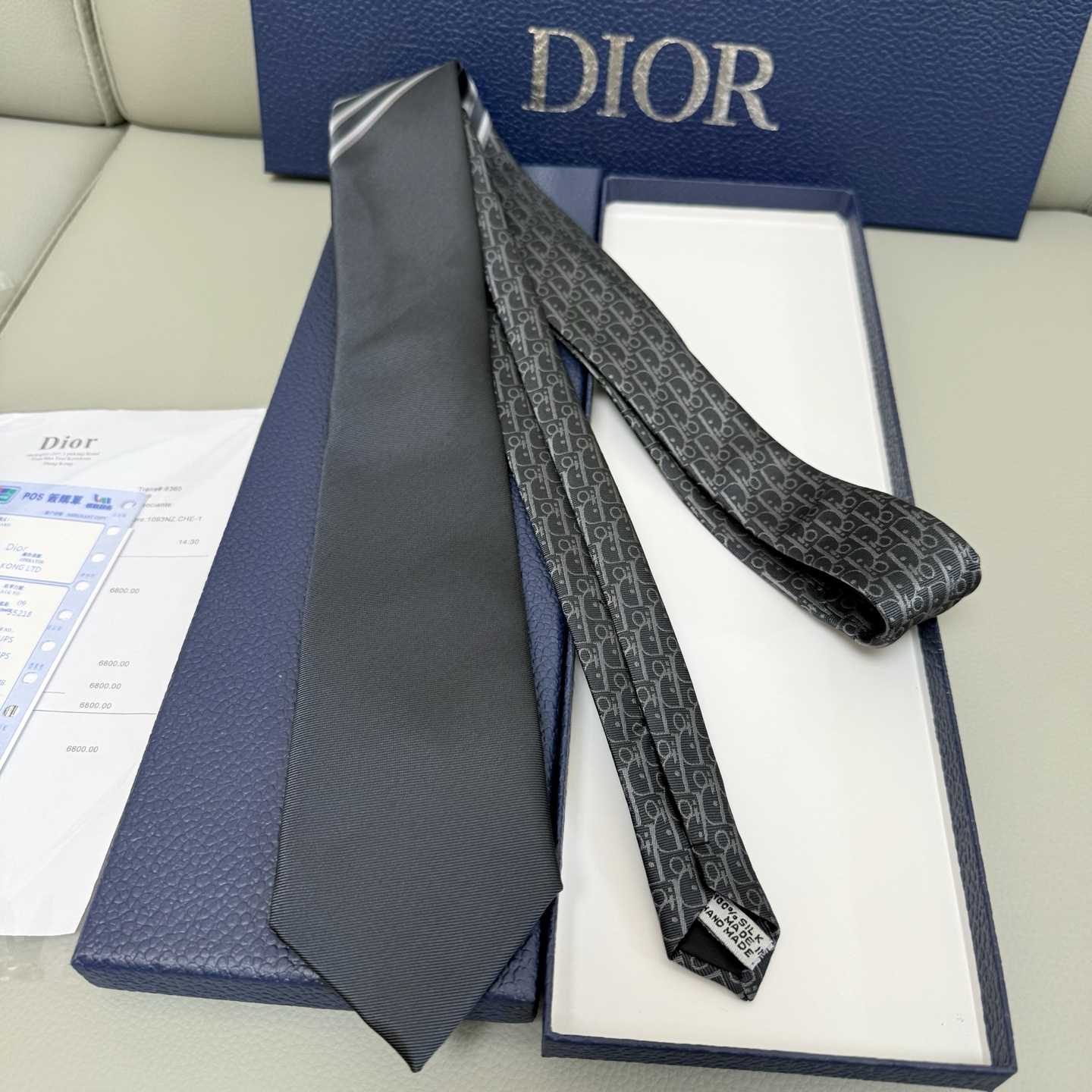 Dior Striped Dior Oblique Tie - DesignerGu