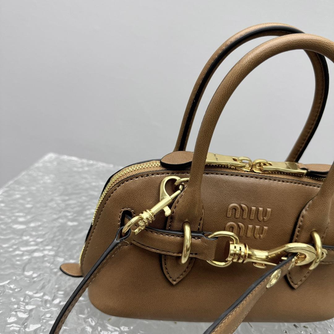 Miu Miu Aventure Leather Tote Bag (21x 8x 13cm) - DesignerGu