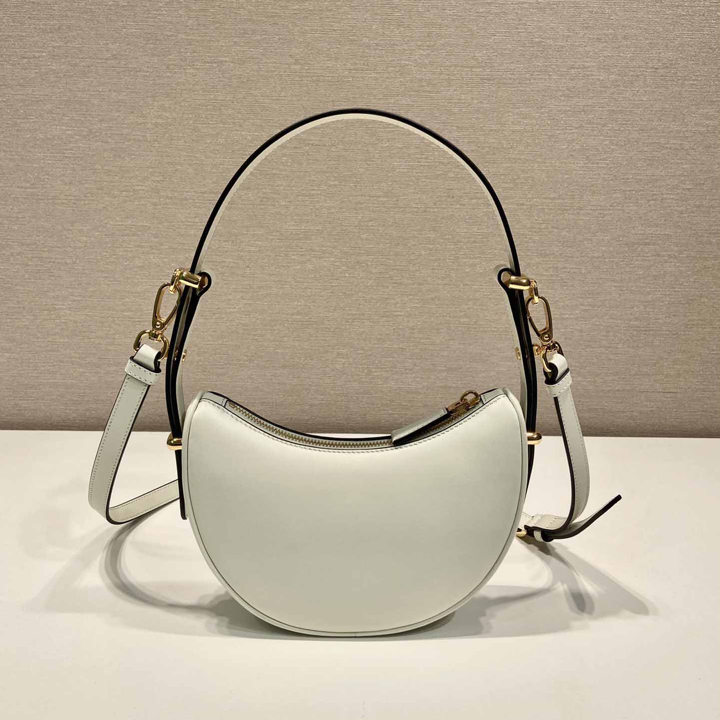 Prada Arqué Small Leather Shoulder Bag - DesignerGu