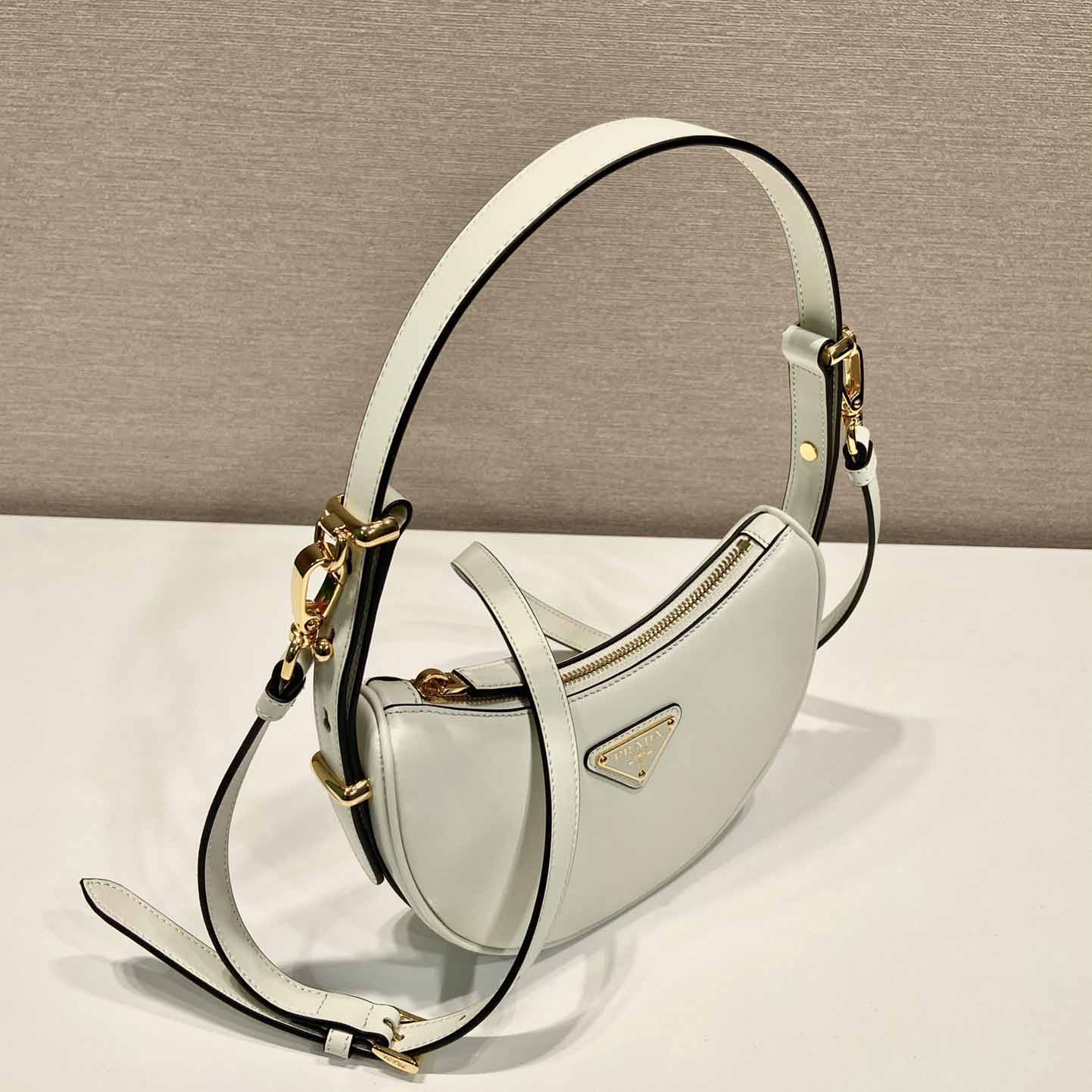 Prada Arqué Small Leather Shoulder Bag - DesignerGu